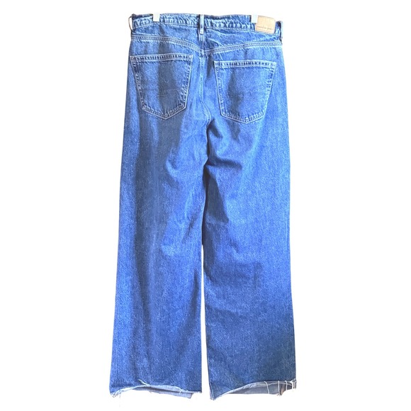 American Eagle Jeans Size 8 Super High Rise Baggy Wide Leg Jeans Blue - Picture 6 of 10